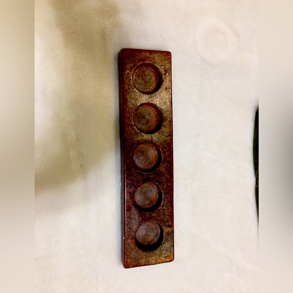 5-HOLE TEALIGHT HEAVY DUTY RESIN CANDLE HOLDER (12  1/4”L X 4”W X 1”H) - Picture 1 of 7